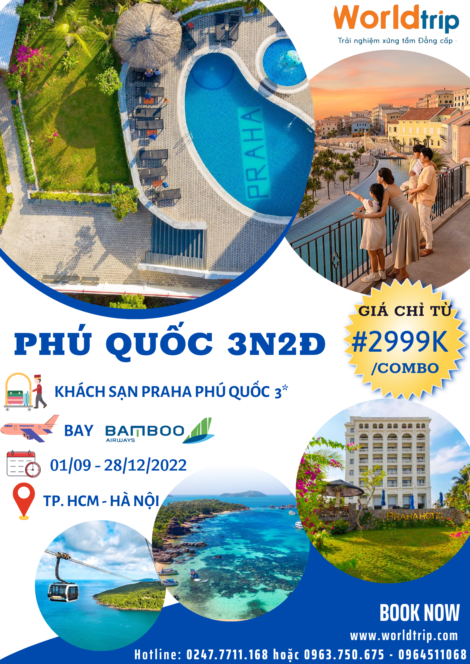 Combo Phú Quốc 3N2Đ - Ks Praha Phu Quốc 3 sao